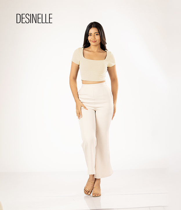 Basic Crop Top Light Beige - DESINELLE