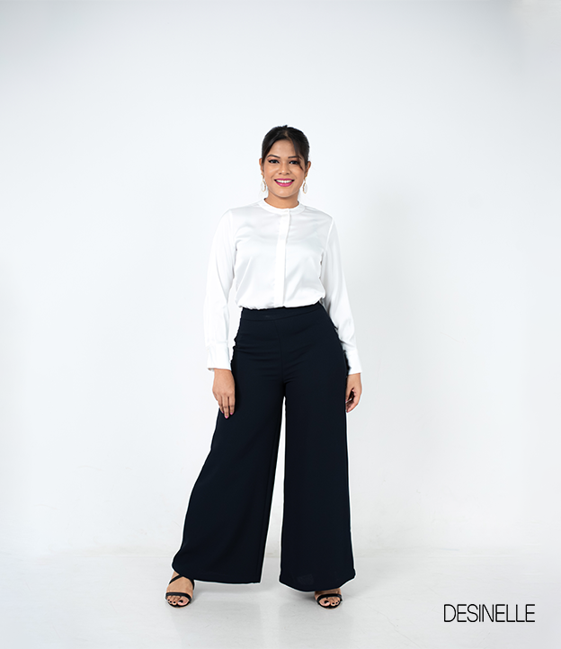 Flared-Leg Black Pant