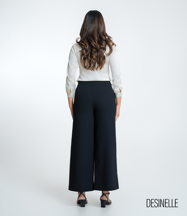 Flared-Leg Black Pant