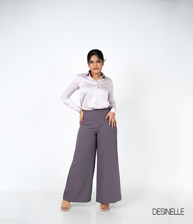 Flared-Leg Gray Pant