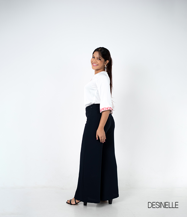 Flared-Leg Black Pant