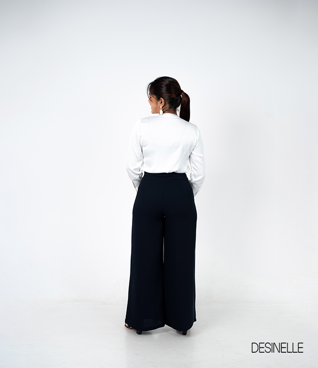 Flared-Leg Black Pant