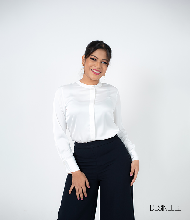 Flared-Leg Black Pant