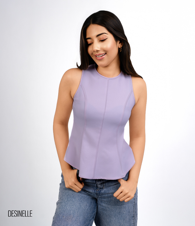 Purple Peplum Top